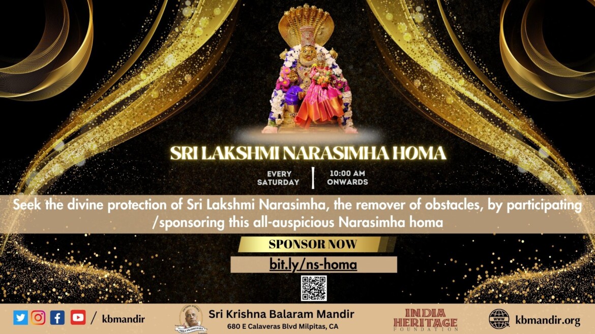 Sri Lakshmi Narasimha Homa (Every Saturday)